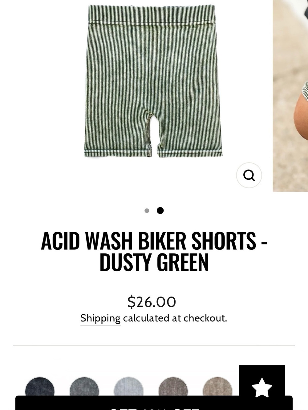Lenox James Acid-Wash Biker Shorts - Dusty Green